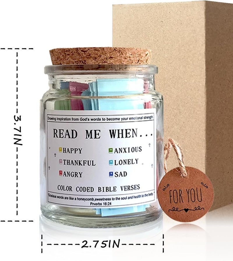 VANWYCHEN Bible Verses in the Hope Jar Read Me When, Colored Bible Verses, Scripture Prayer Jar Bible Gifts for Women Church Faith Based - Image 4